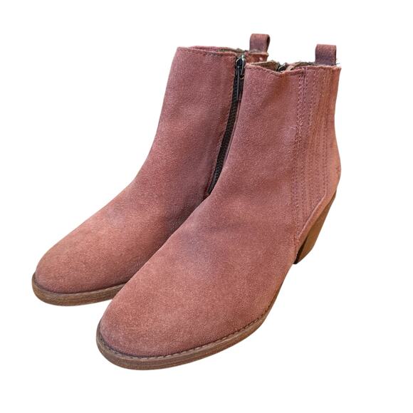 Frye Women's Alton Chelsea Leather Suede Ankle Boot Size 6 Booties Rosewood Heel - Picture 3 of 8